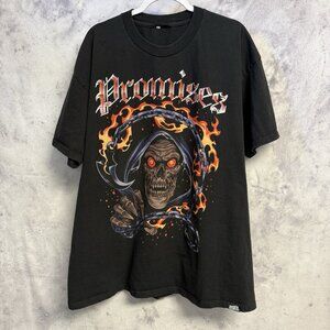 Broken Promises T Shirt Mens 2XL Black Moshpit Black Short Sleeve